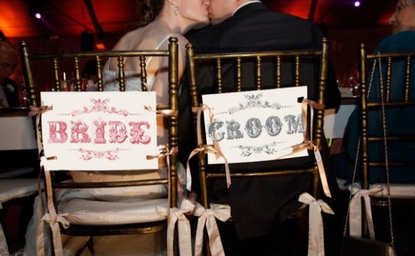 Placa Vintage Bride e Groom