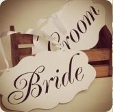 Placa para Cadeira dos Noivos Bride e Groom MDF