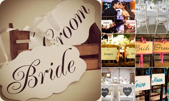 Placa para Cadeira dos Noivos Bride Groom